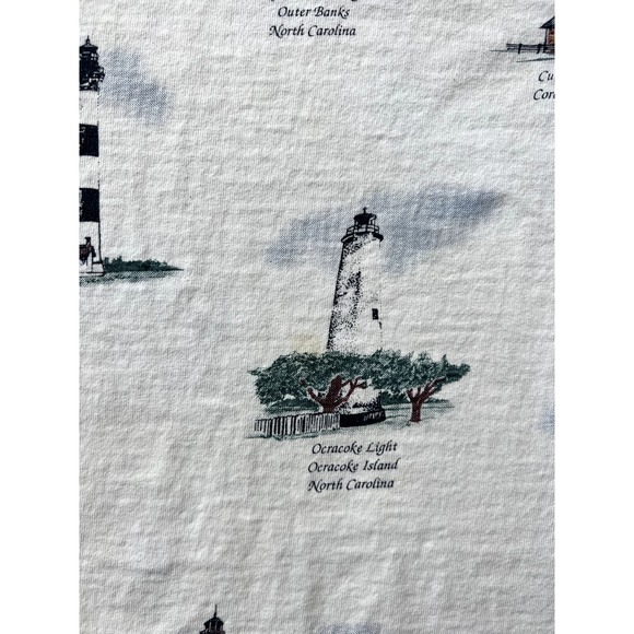 Vintage Art Unlimited North Carolina Lighthouse AOP Shirt M NC 90s Cape Fear - Picture 10 of 12